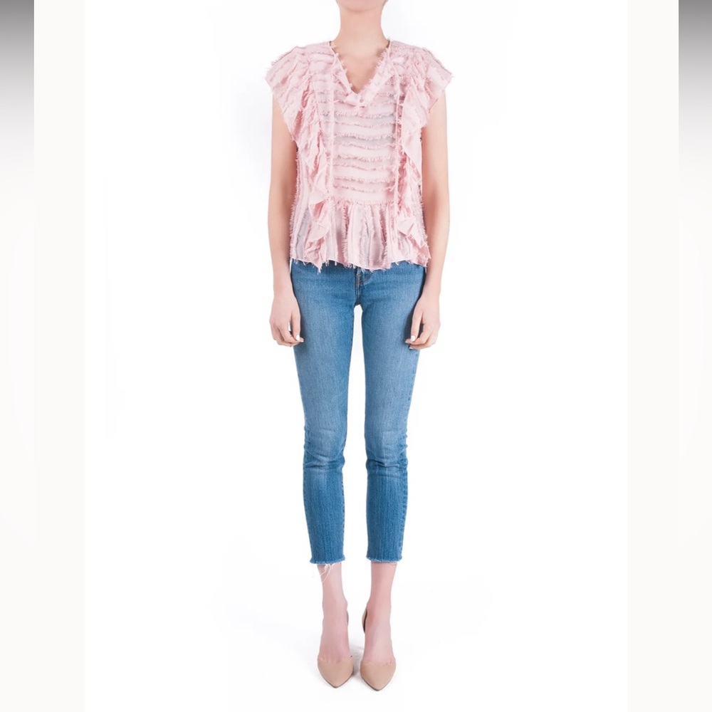 Waverly Grey | Liberant Poppy Top in Pink Ruffle Blouse